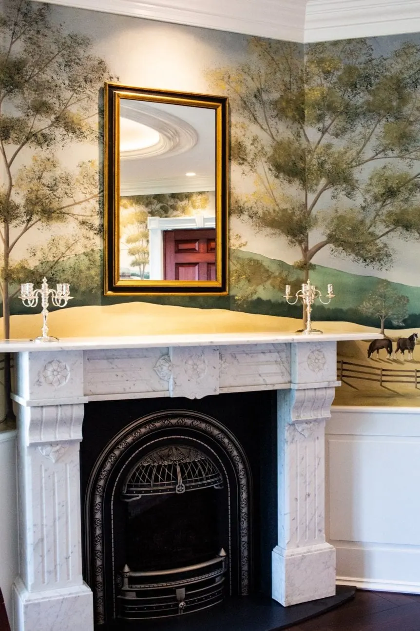 Luxury home: dining room fireplace