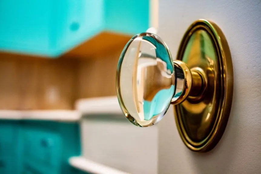Luxury home: laundry room vintage-style doorknob