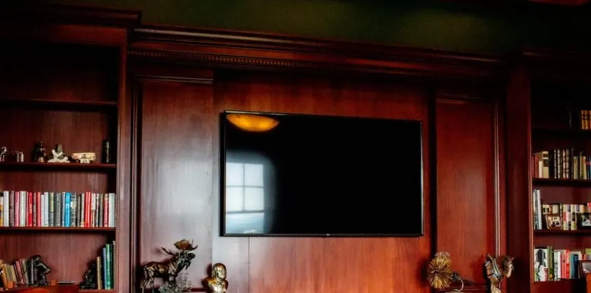 Luxury home: study TV cabinet, open