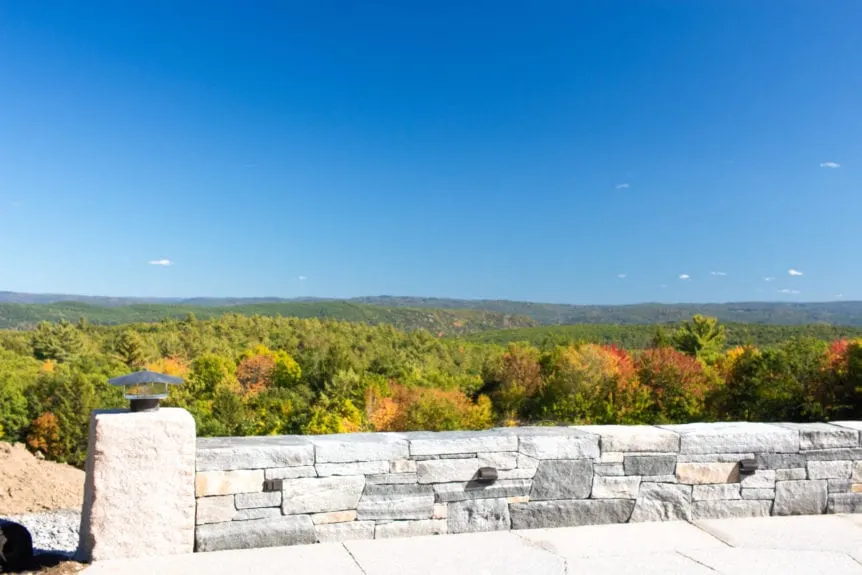 Luxury home: view from the stone patio