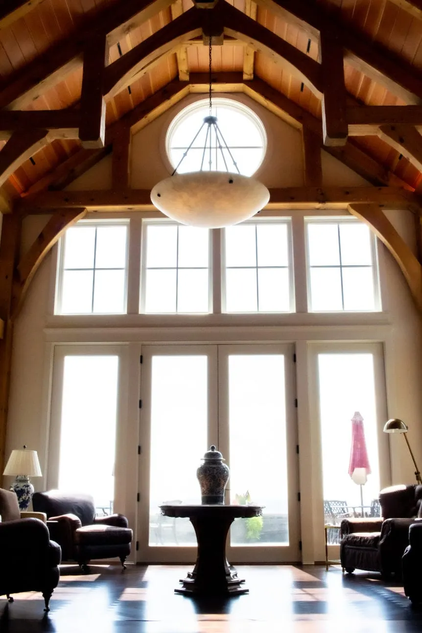 Luxury home: great room extension at floor level